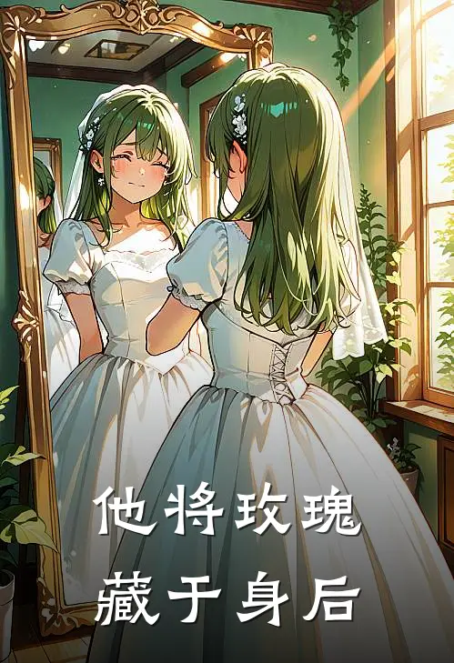 他将玫瑰藏于身后